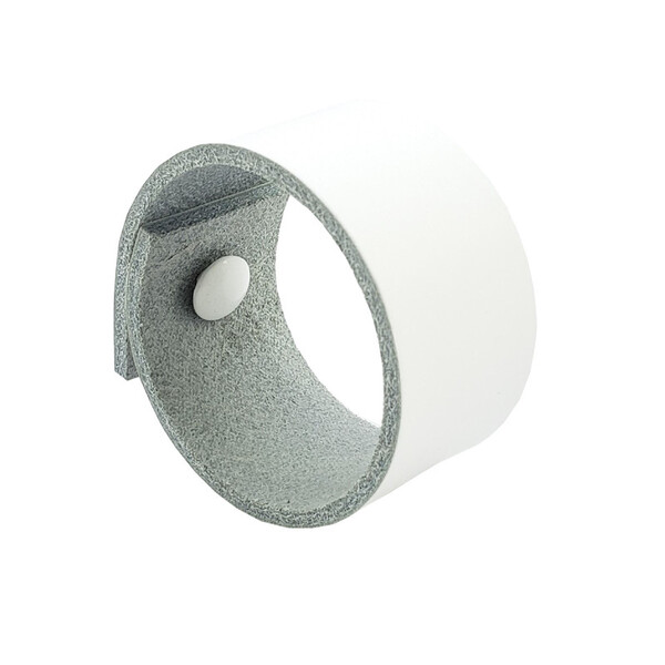 Puxador Bols Parafuso - Couro Legítimo Branco - Parafuso Bran