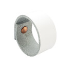 Puxador Bols Parafuso - Couro Legítimo Branco - Parafuso Cobre