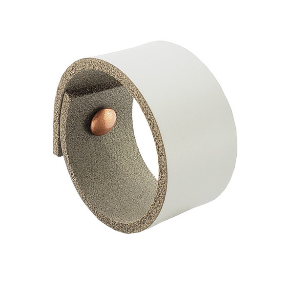 Puxador Bols Parafuso - Couro Legítimo Cinza - Parafuso Cobre