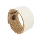 Puxador Bols Parafuso - Couro Legítimo Creme - Parafuso Marrom