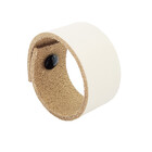 Puxador Bols Parafuso - Couro Legítimo Creme - Parafuso Preto