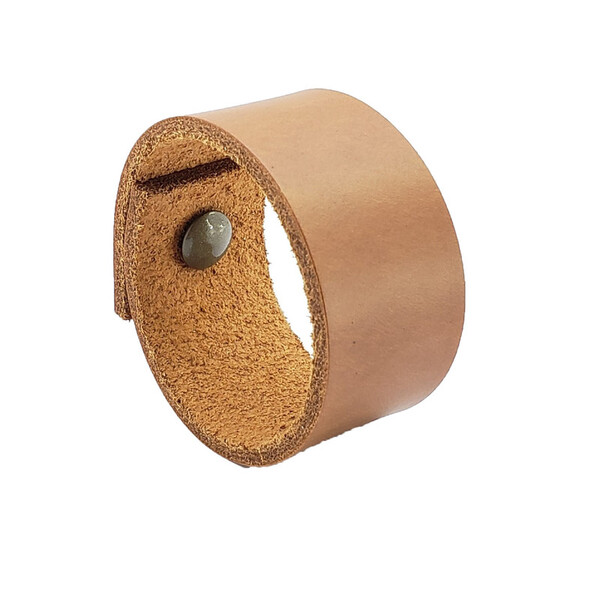 Puxador Bols Parafuso - Couro Legítimo Marrom - Parafuso Ouro