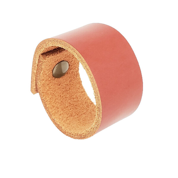 Puxador Bols Parafuso - Couro Legítimo Mogno - Parafuso Ouro