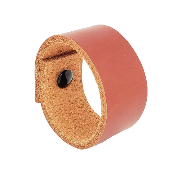 Puxador Bols Parafuso - Couro Legítimo Mogno - Parafuso Preto