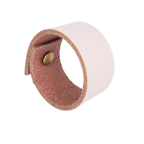 Puxador Bols Parafuso - Couro Legítimo Rosa - Parafuso Dourado