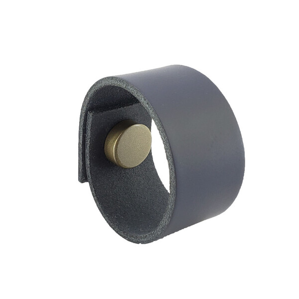 Puxador Bols Tampa - Couro Legítimo Azul Marinho - Tampa Ouro