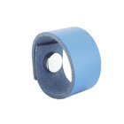 Puxador Bols Tampa - Couro Legítimo Azul - Tampa Cromada