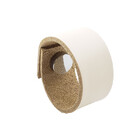 Puxador Bols Tampa - Couro Legítimo Creme - Tampa Cromada