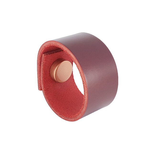 Puxador Bols Tampa - Couro Legítimo Marsala - Tampa Cobre