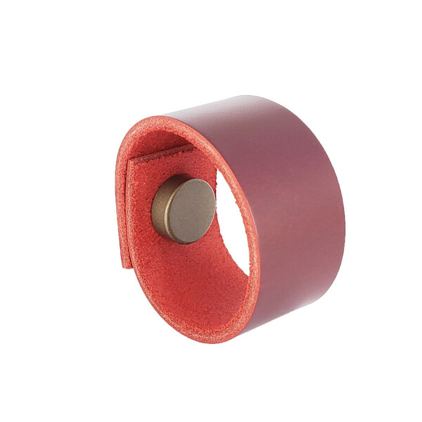 Puxador Bols Tampa - Couro Legítimo Marsala - Tampa Ouro Velho