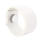 Puxador Bols Tampa - Textura De Couro Branco -tampa Cromada