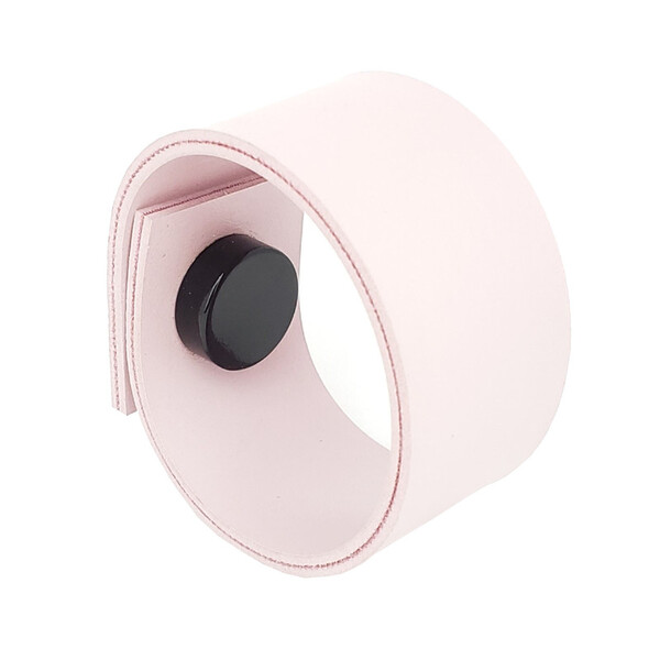 Puxador Bols Tampa - Textura De Couro Rosa -tampa Preta