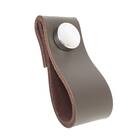 Puxador Botão para Móveis Dobi Tampa Couro Legítimo Marrom Escuro 1 Peça