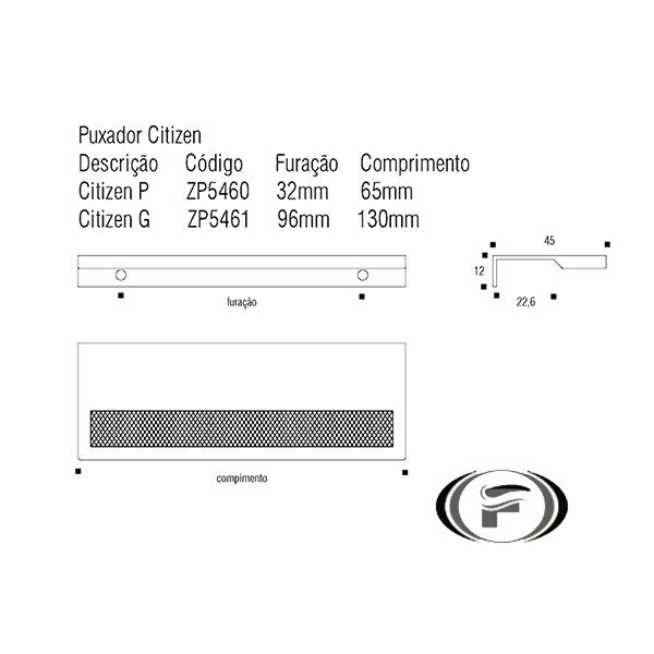 Puxador Citizen G Dourado Fosco Zen Zp5461 | Leroy Merlin