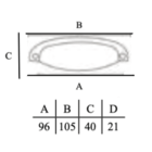 Puxador Colonial 221-096 Com Cerâmica - Preto - Italy Line