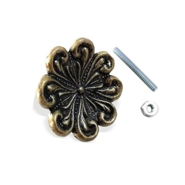 Puxador Colonial P2 Capri Flor Pequeno 4 Uni