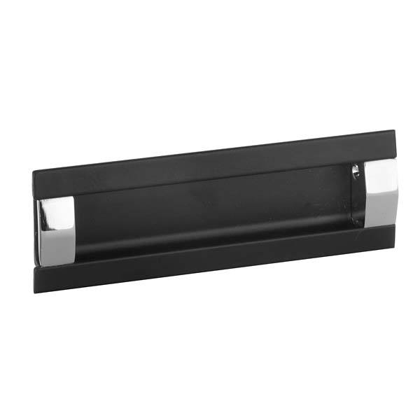 Puxador concha de Alumínio Cromado/Preto Fosco 128 mm cod.253 Pauma