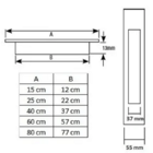 Puxador Concha De Embutir Aço Inox Preto Fosco 40 Cm