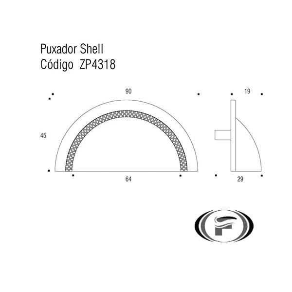 Puxador Concha Shell 64mm Cromo Escovado Zen Zp4318 | Leroy Merlin