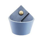 Puxador Coxi Parafuso - Couro Legítimo Azul - Parafuso Ouro V