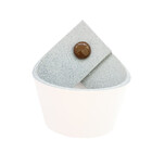 Puxador Coxi Parafuso - Couro Legítimo Branco - Parafuso Marr