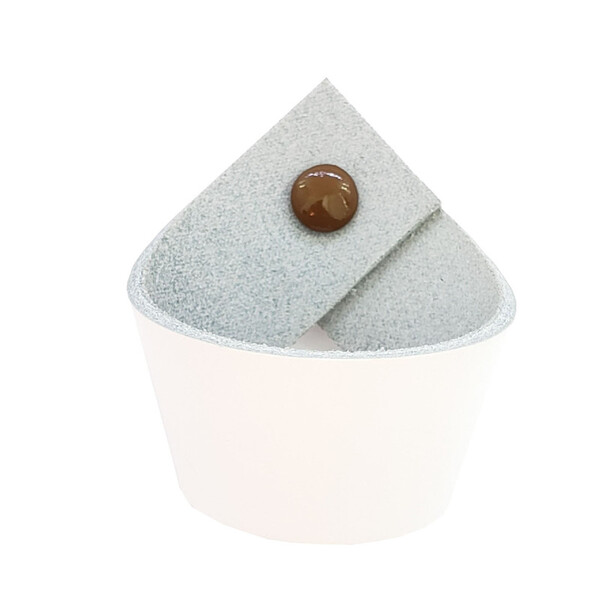 Puxador Coxi Parafuso - Couro Legítimo Branco - Parafuso Marr