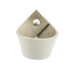 Puxador Coxi Parafuso - Couro Legítimo Cinza - Parafuso Prata