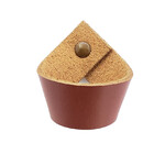 Puxador Coxi Parafuso - Couro Legítimo Mogno - Parafuso Marrom