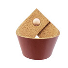 Puxador Coxi Parafuso - Couro Legítimo Mogno - Parafuso Rose