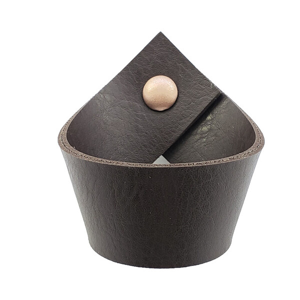 Puxador Coxi Parafuso - Textura De Couro Marrom Escuro - Para