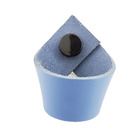 Puxador Coxi Tampa - Couro Legítimo Azul - Tampa Preta