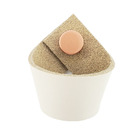 Puxador Coxi Tampa - Couro Legítimo Creme - Tampa Cobre