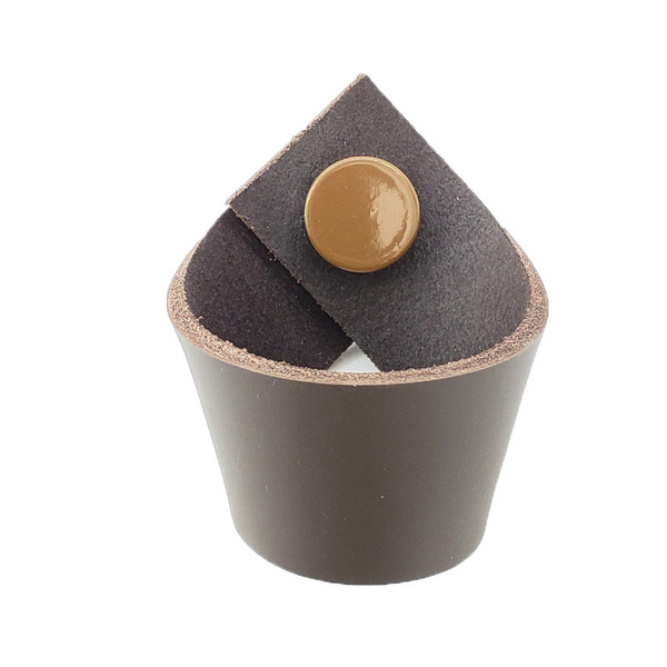 Puxador Coxi Tampa - Couro Legítimo Marrom Escuro - Tampa Mar