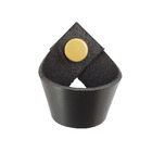 Puxador Coxi Tampa - Couro Legítimo Preto - Tampa Dourada