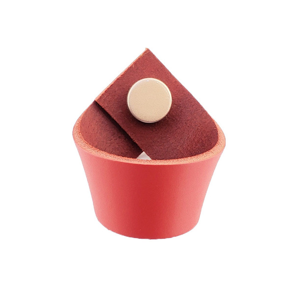 Puxador Coxi Tampa - Couro Legítimo Vermelho - Tampa Rose Gold