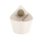 Puxador Coxi Tampa - Textura De Couro Creme - Tampa Ouro Velho