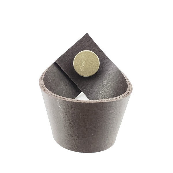 Puxador Coxi Tampa - Textura De Couro Marrom Escuro - Tampa O