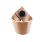 Puxador Coxi Tampa - Textura De Couro Marrom - Tampa Preta