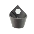 Puxador Coxi Tampa - Textura De Couro Preto - Tampa Cromada