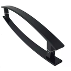 Puxador Curvo Para Porta Pivotante 1,2 Metros Madeira E Vidro