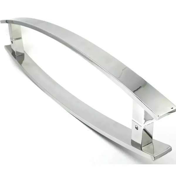 Puxador Curvo Para Porta Pivotante 1,8 Metros Madeira E Vidro