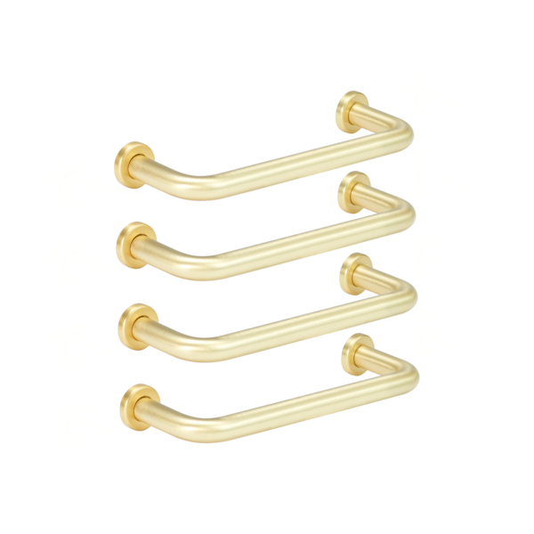 Puxador de Móvel Zamac Dourado Escovado 96mm 4 Peças Sasha Inspire