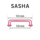 Puxador de Móvel Zamac Preto 128mm 1 Peça Sasha Inspire