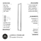 Puxador de Porta 1 Metro Aço Inox Prata Escovado Chronos