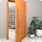 Puxador De Porta 1 Metro Inox 304 Escovado Madeira Vidro