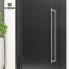 Puxador de Porta 40cm Aço Inox Prata Escovado Chronos