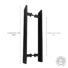 Puxador De Porta 40cm X 25mm Alumínio 7003 Reto Barra Chata P