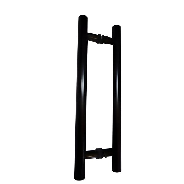 Puxador De Porta 40cm X 25mm Alumínio Preto Texturizado