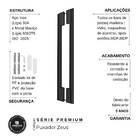 Puxador de Porta 60cm Aço Inox Preto Fosco Zeus