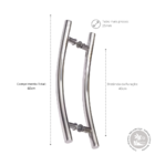 Puxador De Porta 60cm X 25mm Alumínio 7009 Redondo Curvo Crom